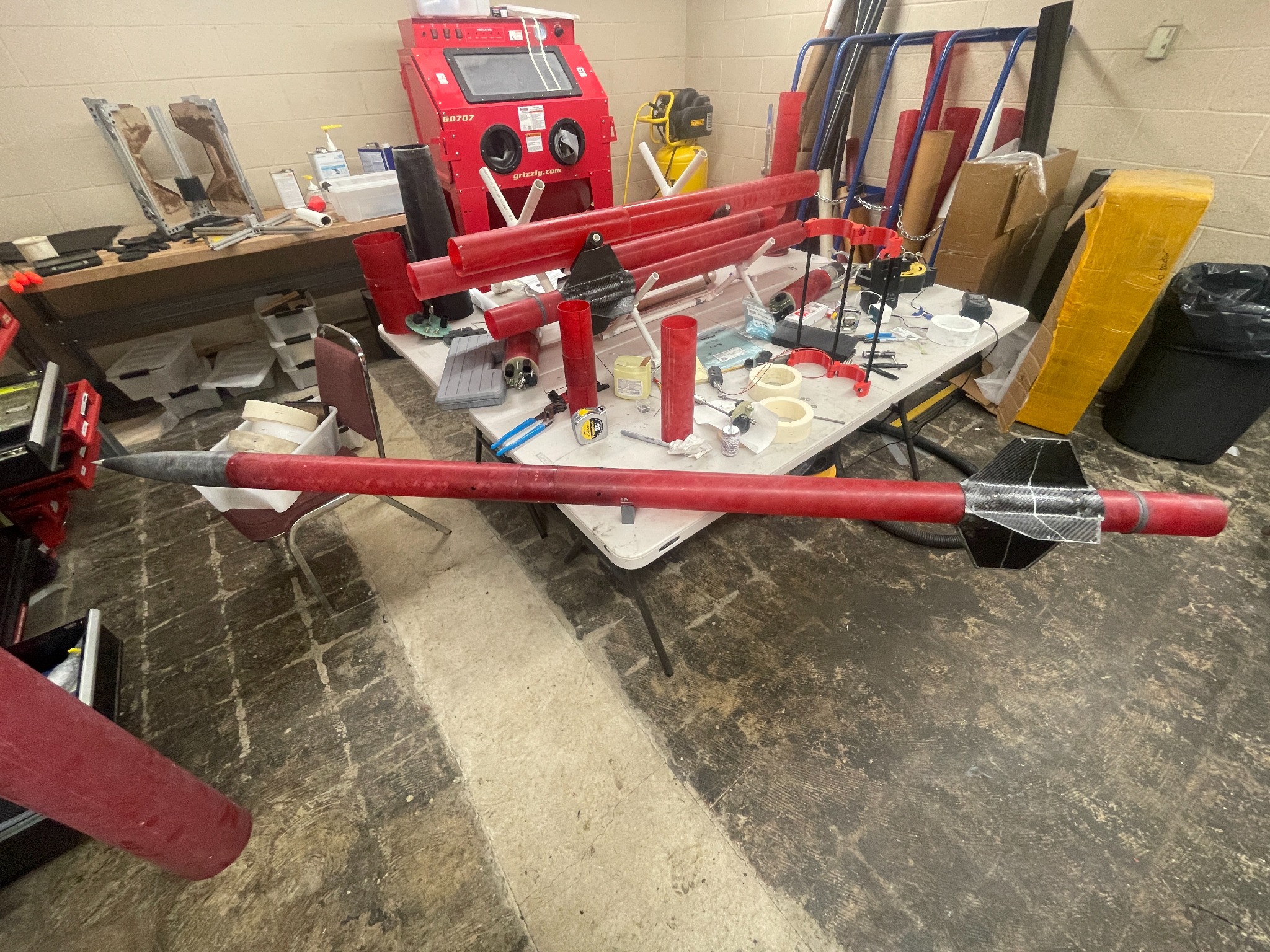 Three-stage high-powered rocket
